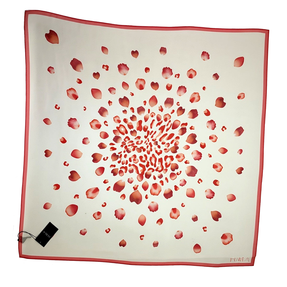 Furla Scarf Beige Pink Spots - Light Weight Silk Square Foulard