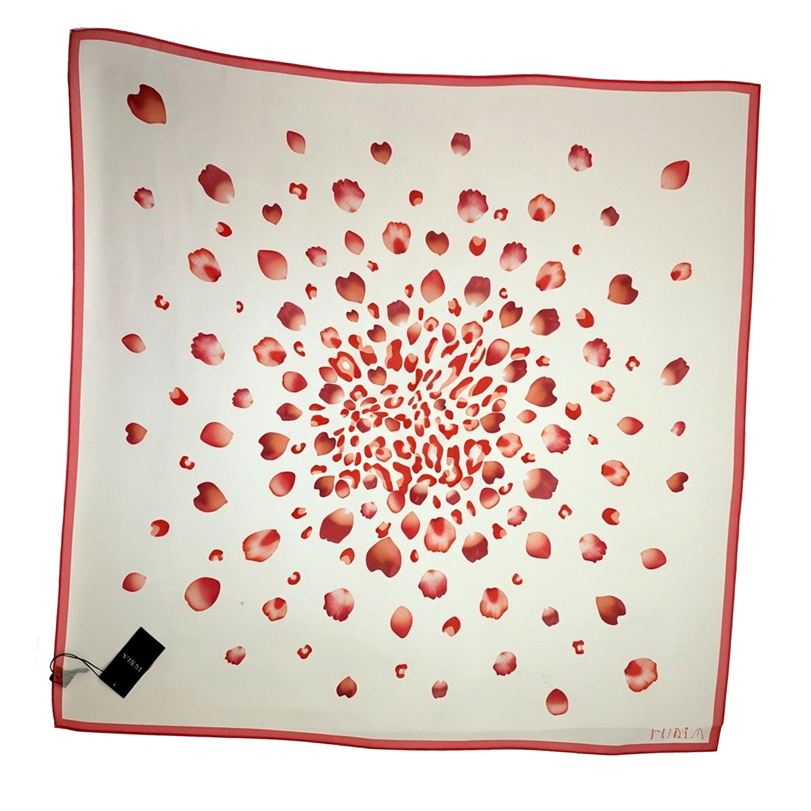 Furla Scarf Beige Pink Spots - Light Weight Silk Square Foulard