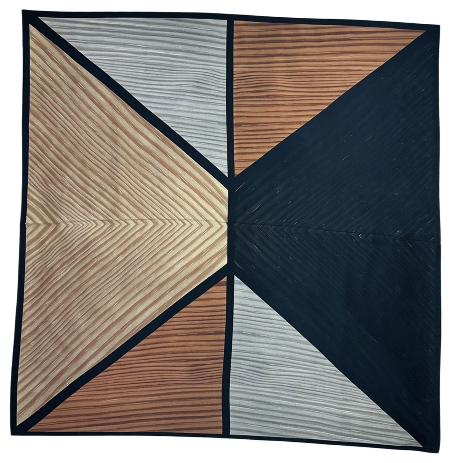 Furla Silk Scarf Brown Black Gray - Square Foulard