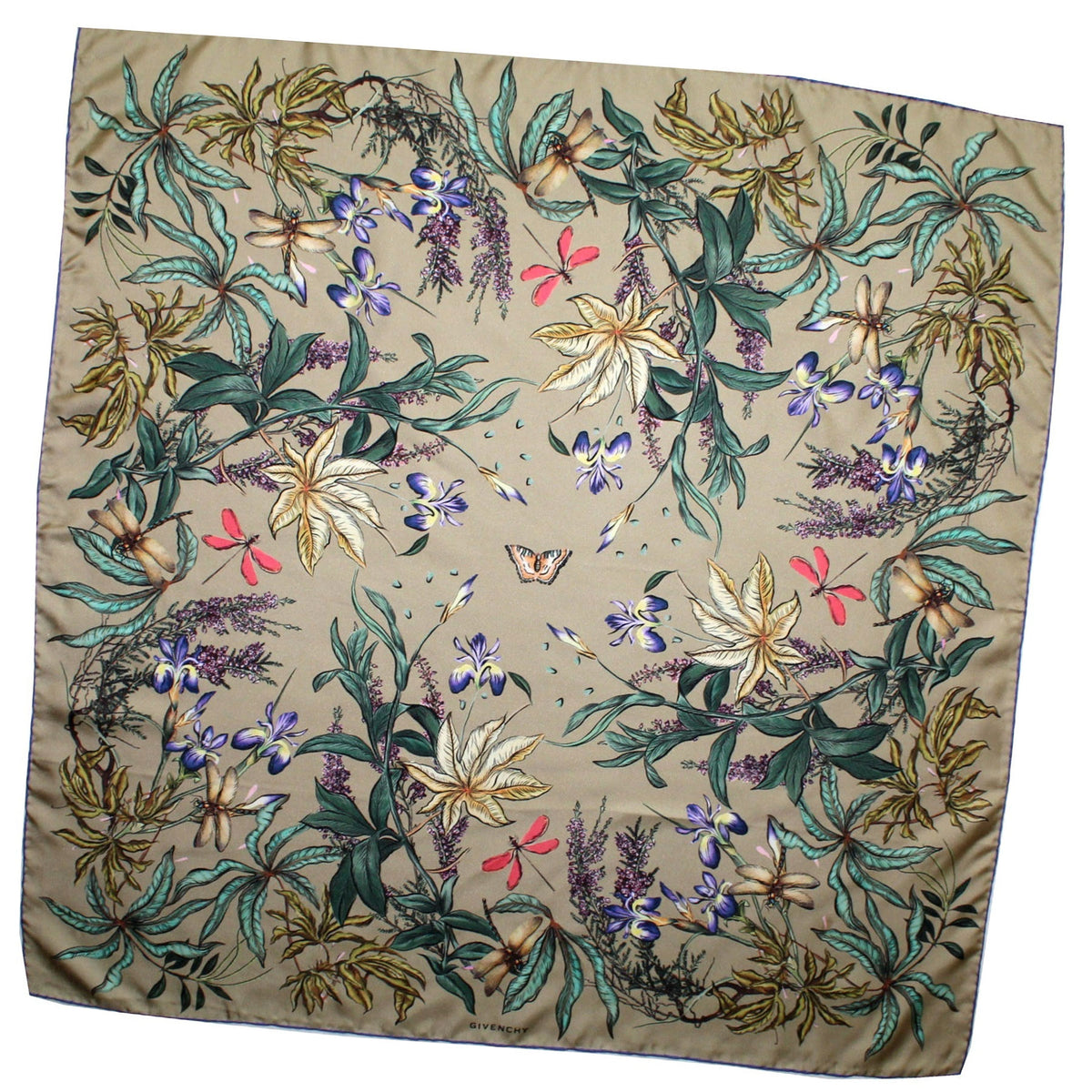 Givenchy Scarf Taupe Botanical 