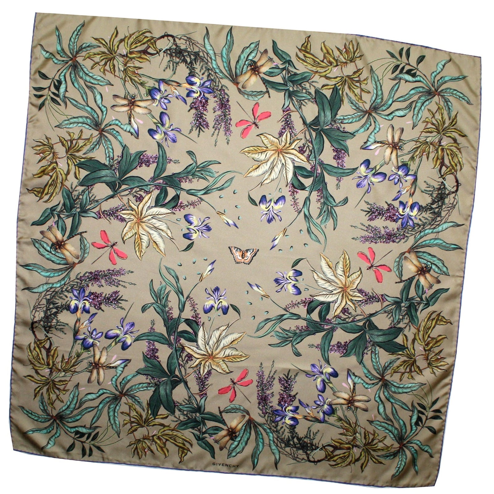 Givenchy Scarf Taupe Botanical 