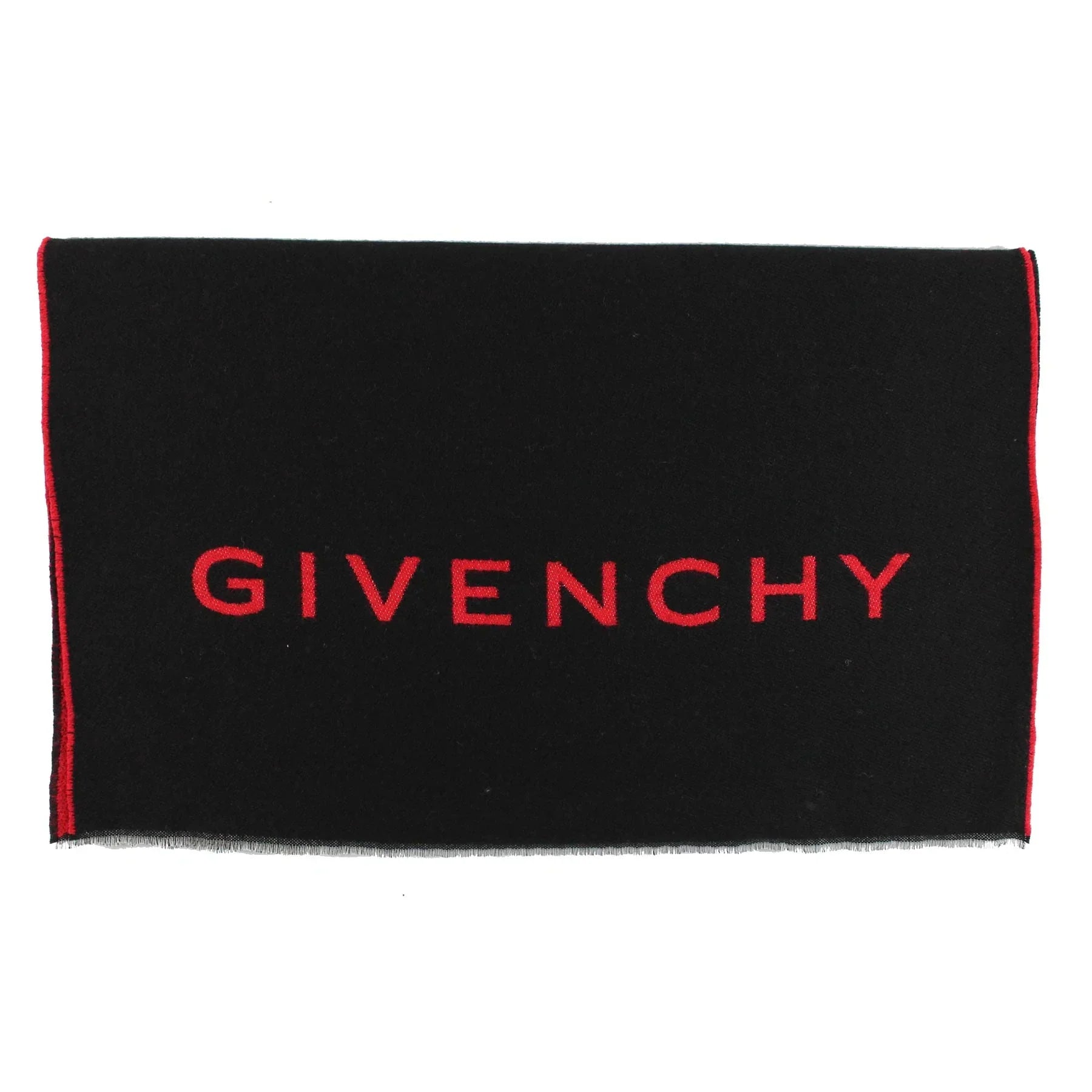 Givenchy Scarf Black Red Logo 