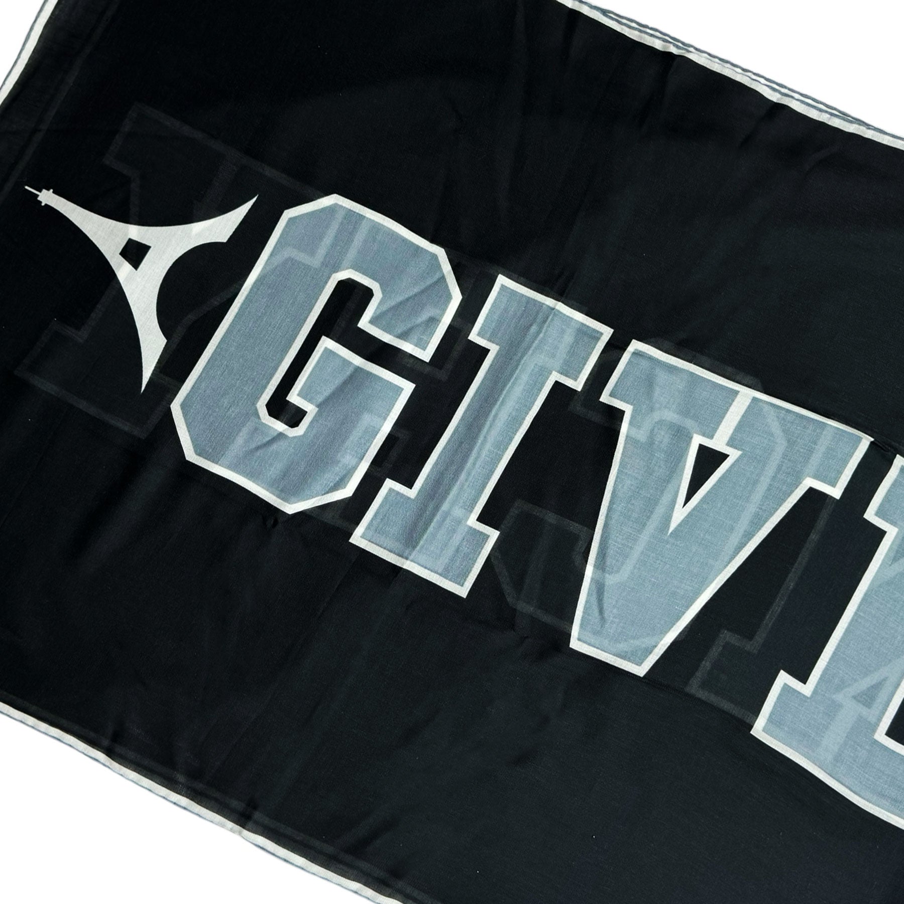 Givenchy Scarf Black Gray Signature Logo 