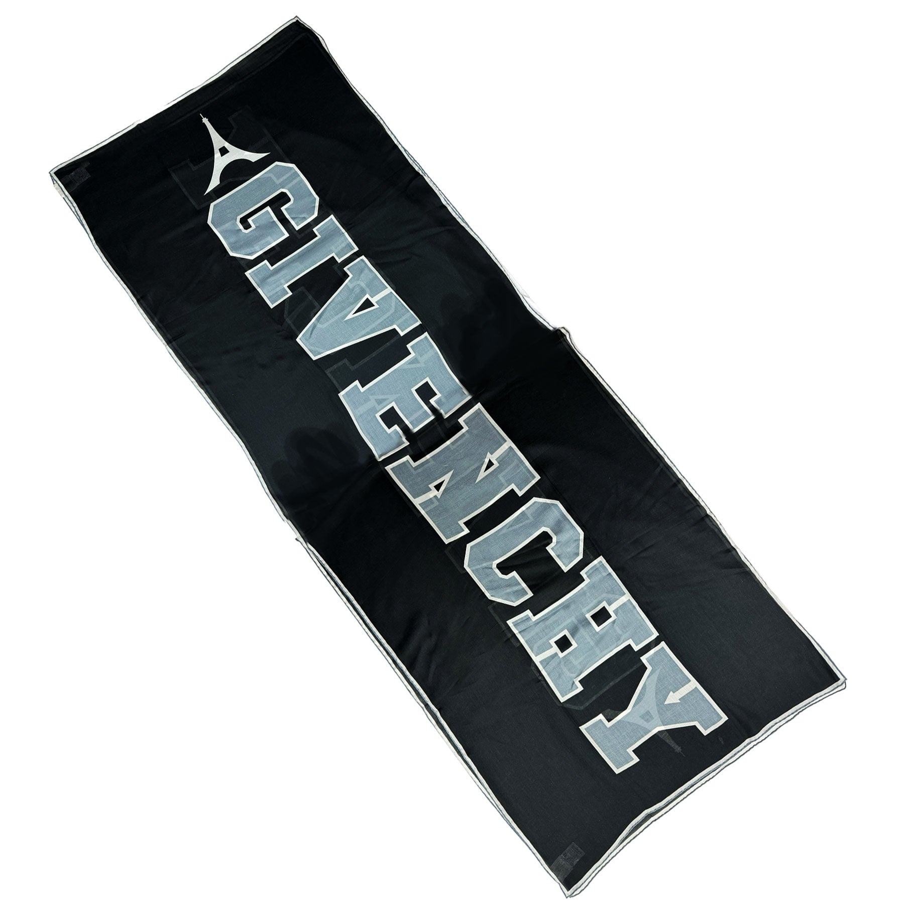 Givenchy Scarf Black Gray Signature Logo 
