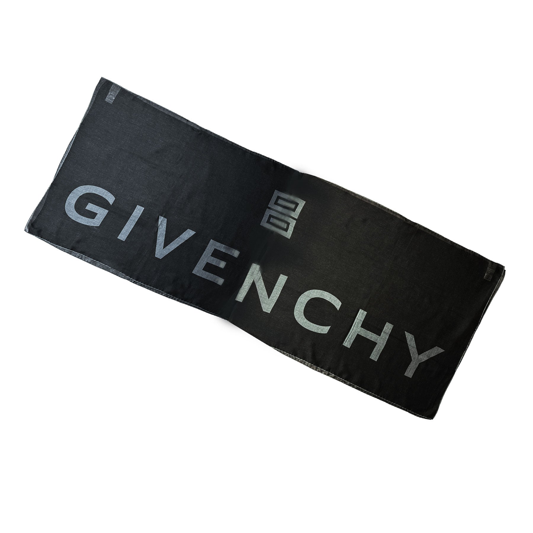 Givenchy Scarf Black Gray Logo Design