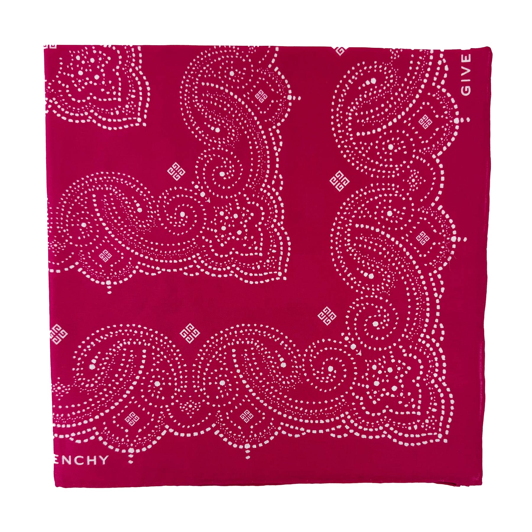 Givenchy Small Scarf Magenta Paisley - Cotton Square Bandana