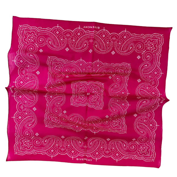 【送料&関税込】Givenchy Cashmire Square Scarf Givenchy Scarf White Dust Pink Pegasus Design - Square Twill