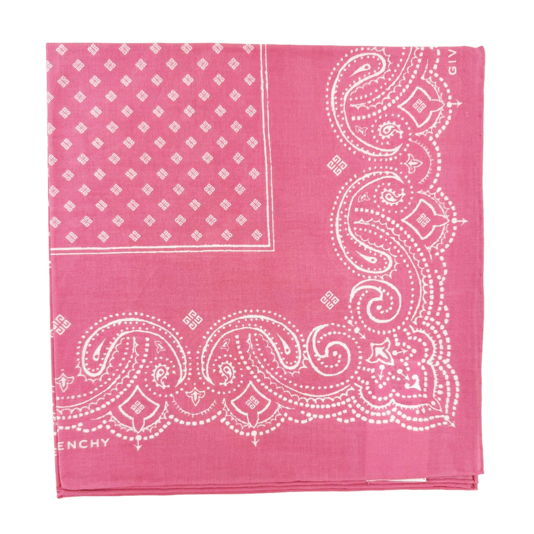 Givenchy Small Scarf Pink Paisley - Cotton Square Bandana