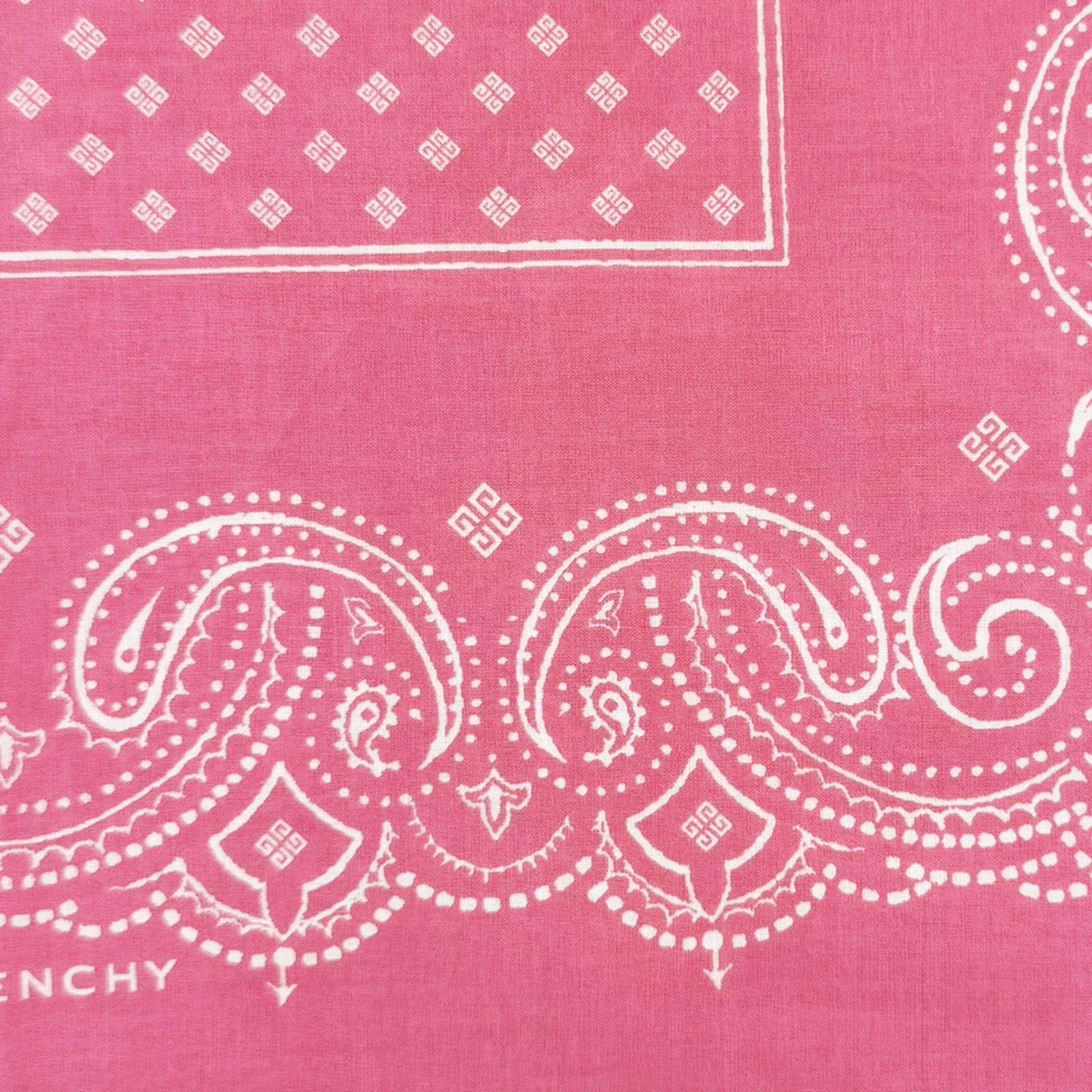 Givenchy Small Scarf Pink Paisley - Cotton Square Bandana