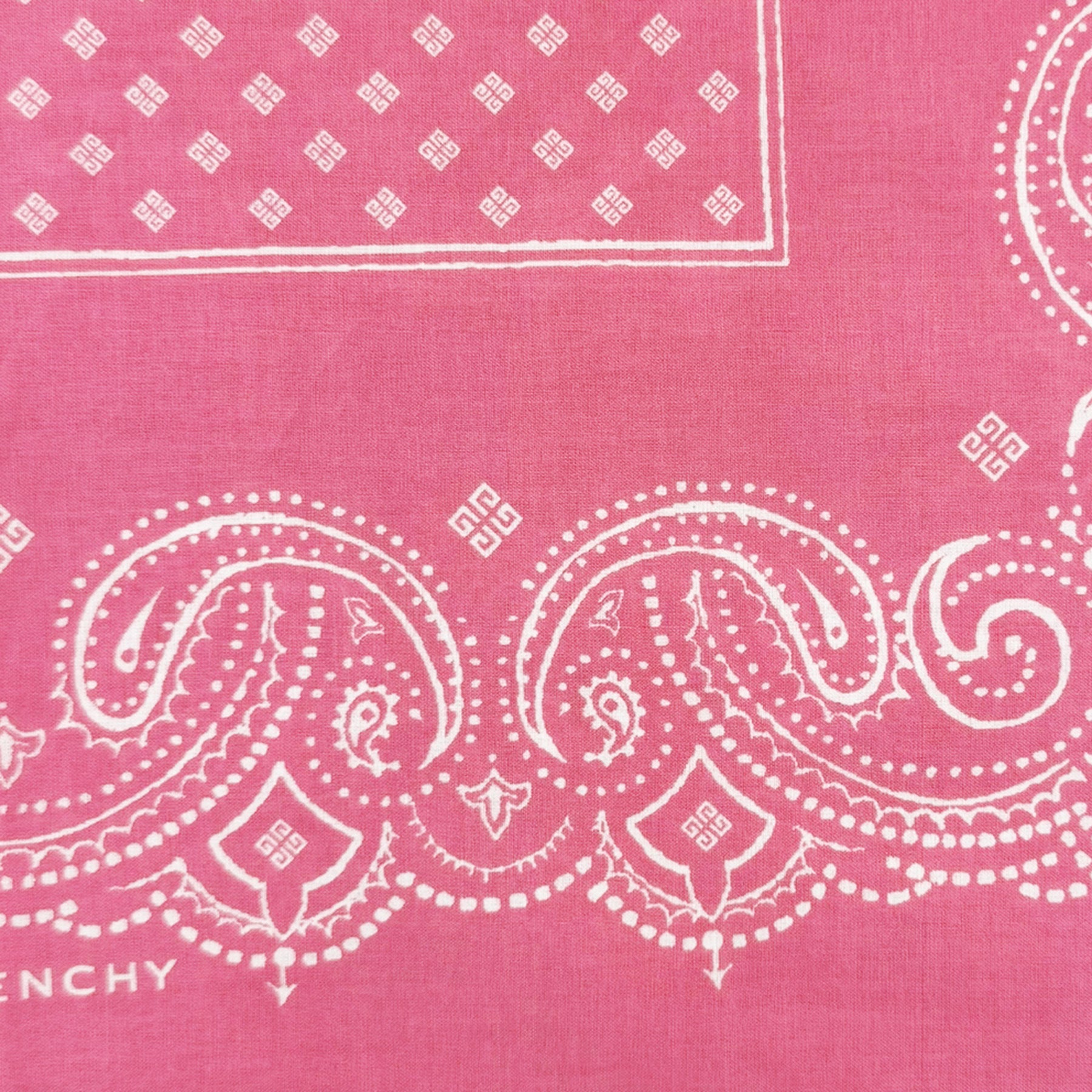 Givenchy Small Scarf Pink Paisley - Cotton Square Bandana