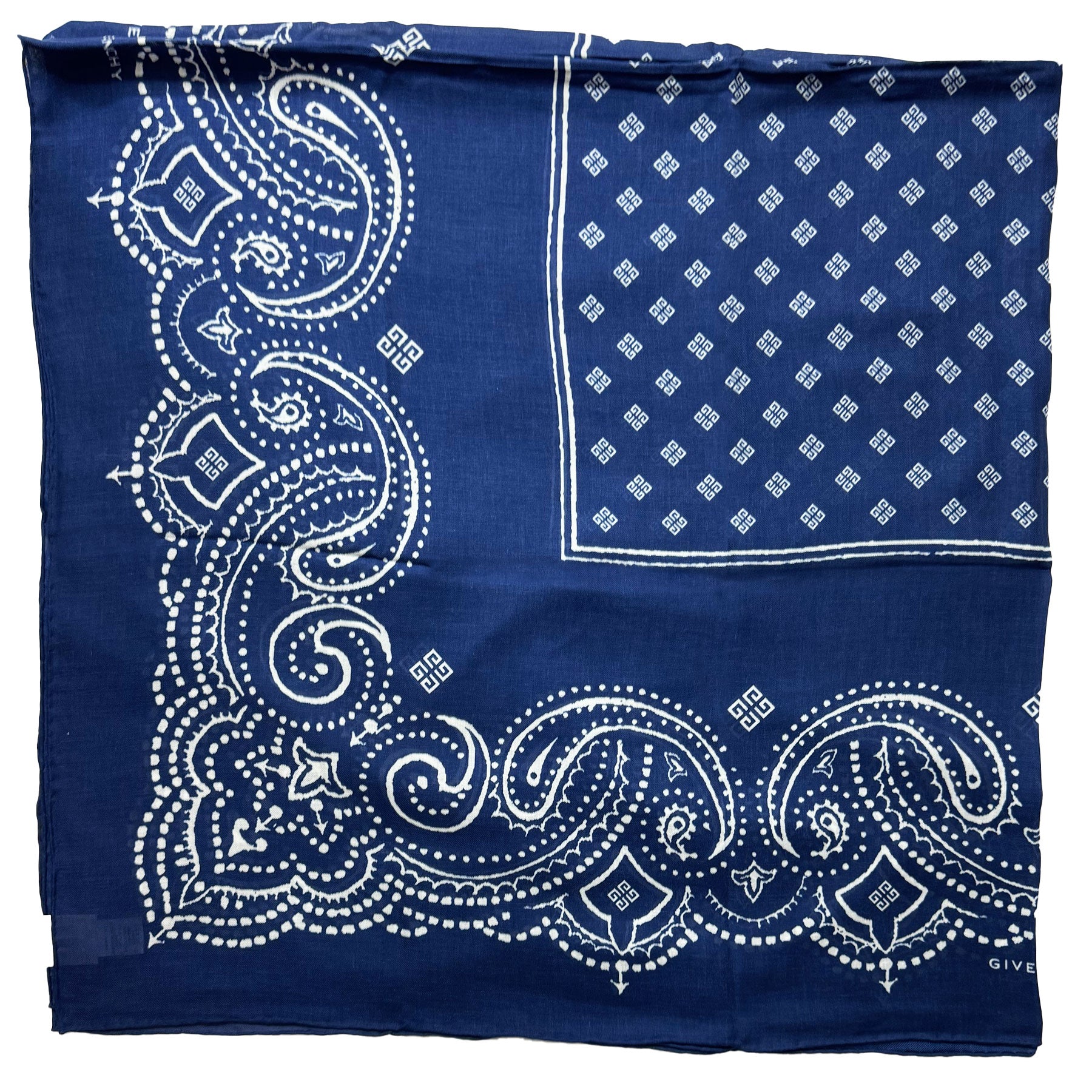 New 2024 Givenchy Scarf Navy Paisley