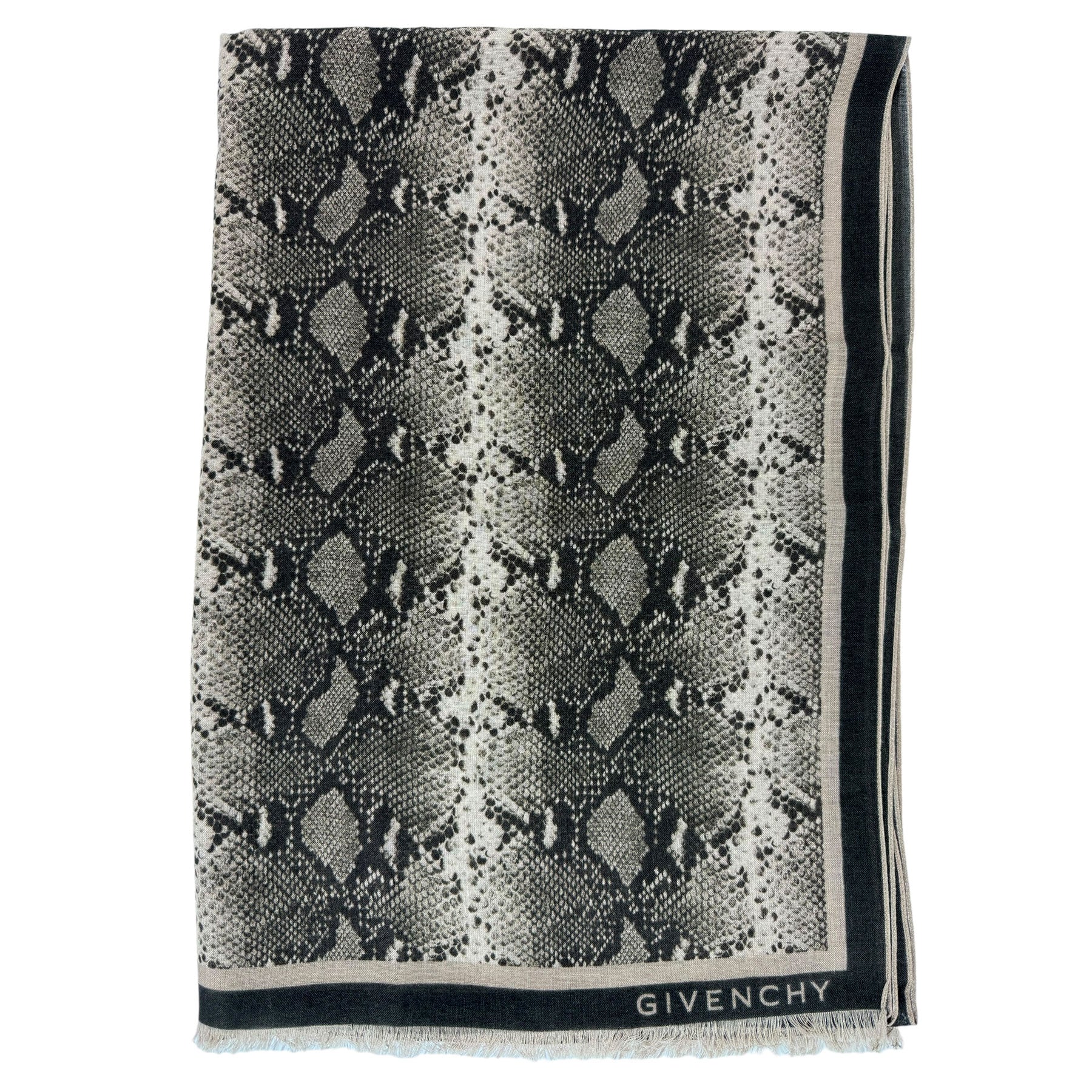 スカーフ GIVENCHY Scarves Givenchy Scarf Snakeskin Beige Black - Women Shawl - Como Milano