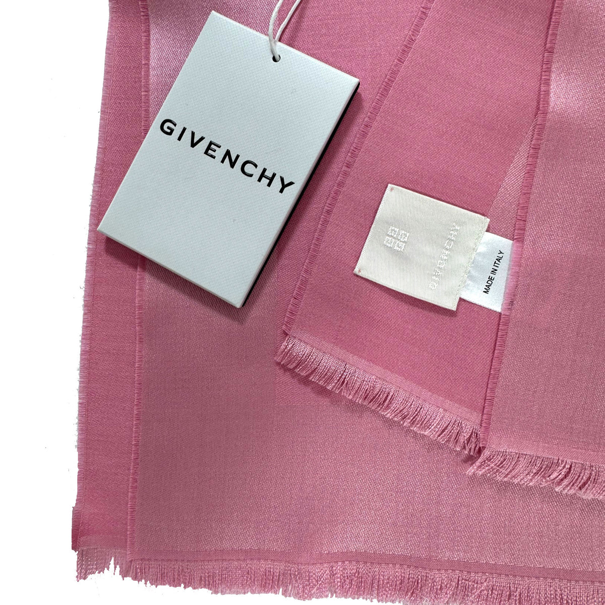 Givenchy Scarf Pink Logo - Wool Silk Shawl SALE