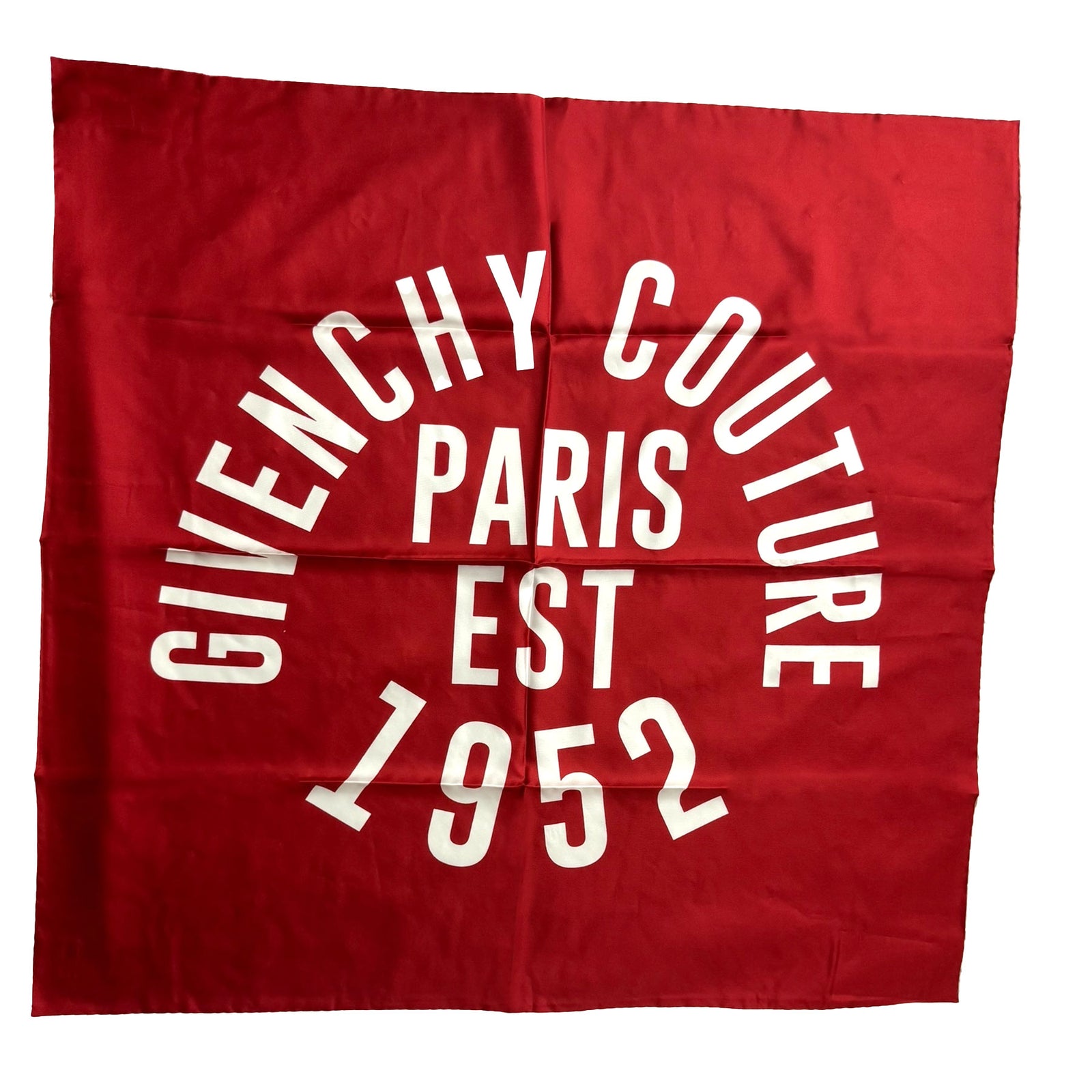 Givenchy Scarf Red Design - Twill Silk Square Foulard