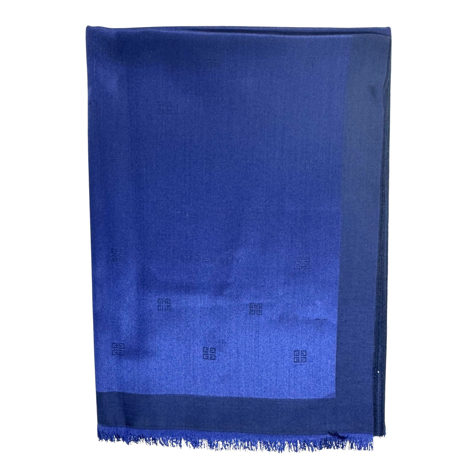 Givenchy Scarf Navy Logo - Chiffon Silk Shawl