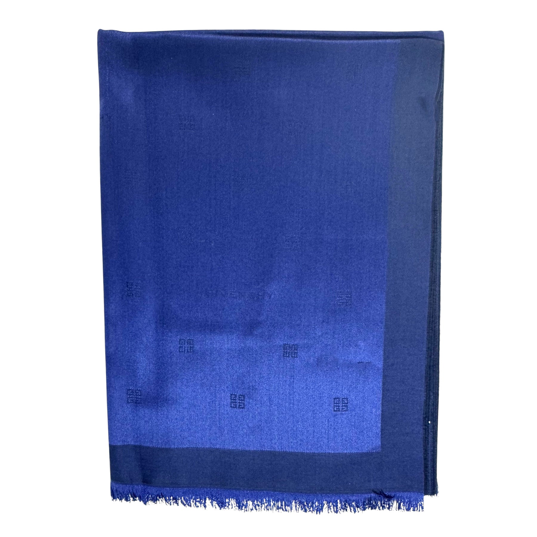 Givenchy Scarf Navy Logo - Chiffon Silk Shawl