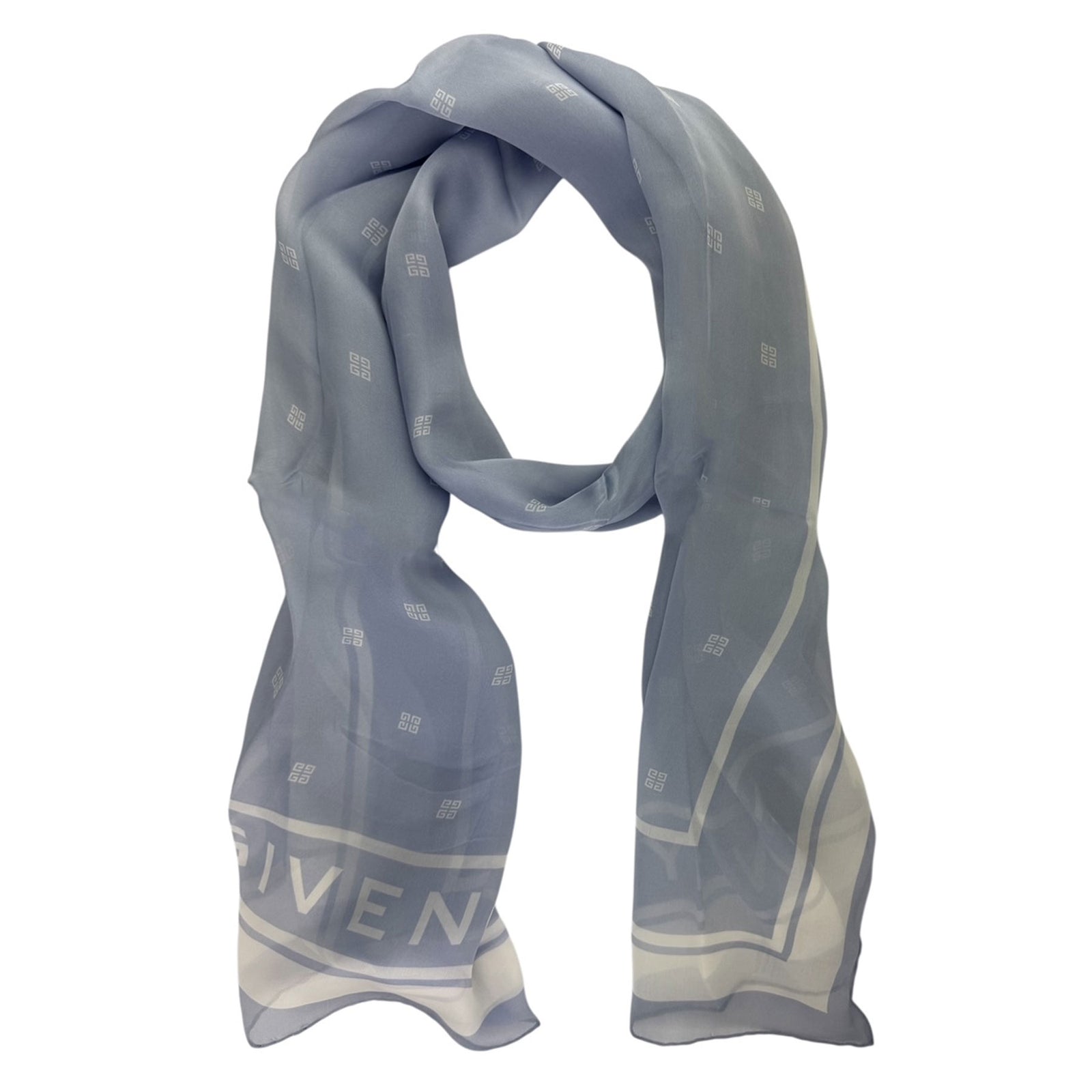 Givenchy Scarf Lavender 4G Design - Chiffon Silk Shawl
