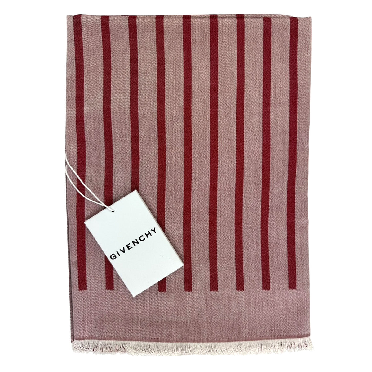 Givenchy Scarf Dark Red Silver Logo Design 