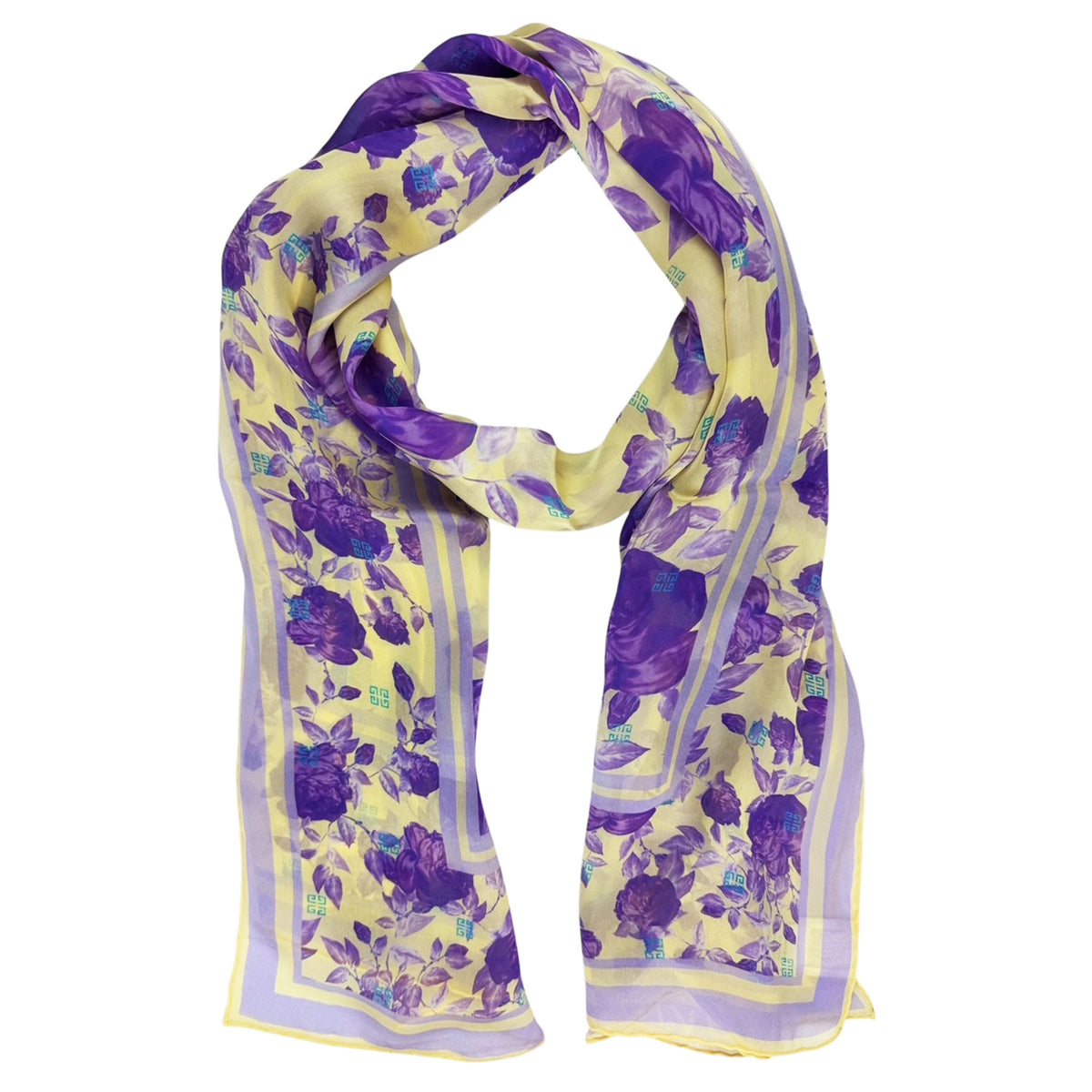 Givenchy Scarf Yellow Purple Roses 