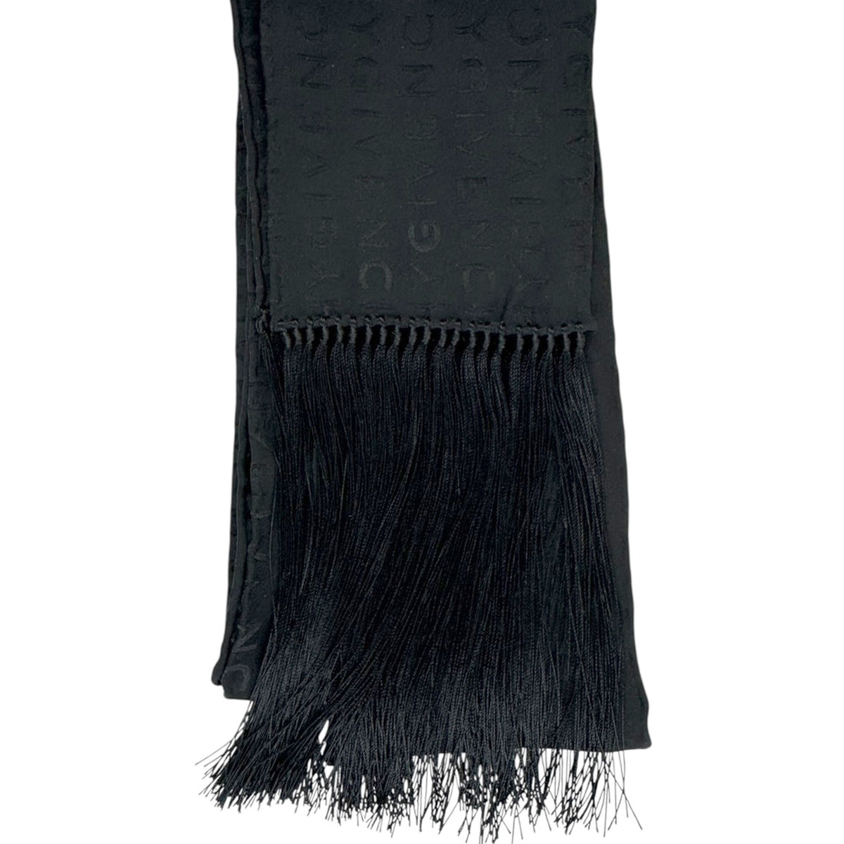 Givenchy Scarf Black Scarf - Long Fringe - Skinny Satin Silk Shawl