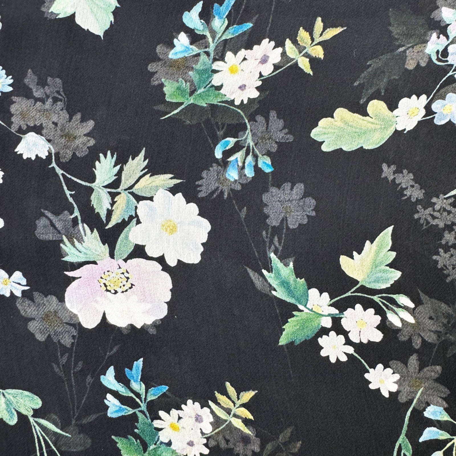 Givenchy Scarf Black Floral Design - Chiffon Silk Shawl