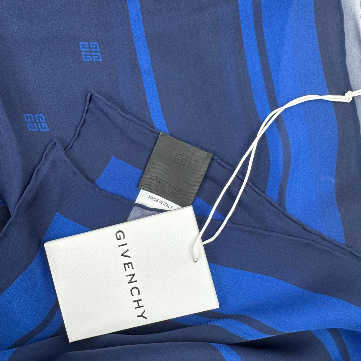 Givenchy Scarf Navy Blue 4G Logo Design