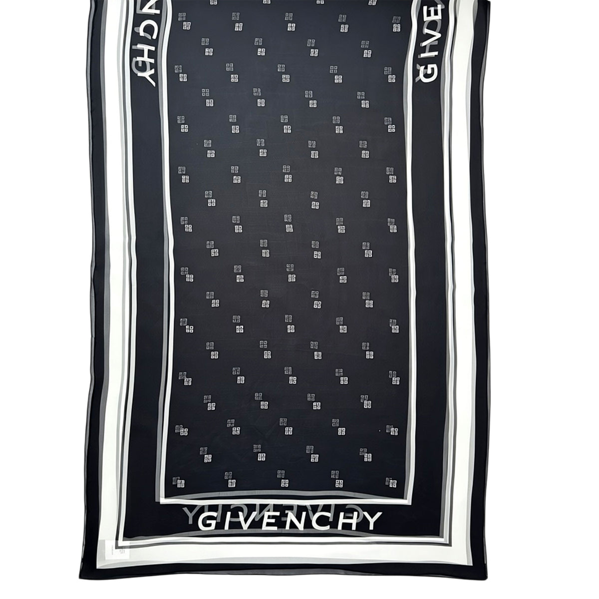 Givenchy Scarf Black 4G Logo Design - Chiffon Silk Shawl Women Collection