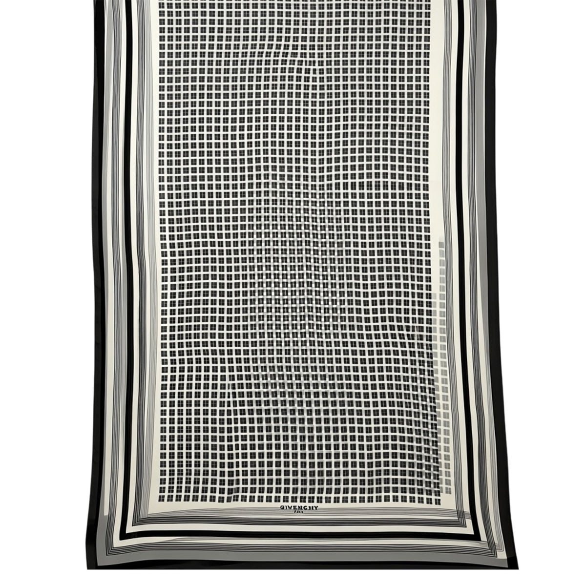 Givenchy Scarf Black White 4G Logo Design - Chiffon Silk Shawl