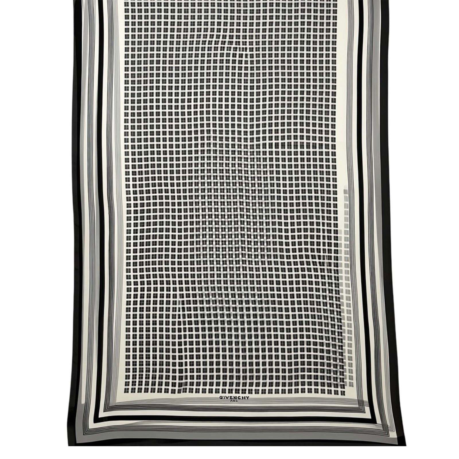Givenchy Scarf Black White 4G Logo Design - Chiffon Silk Shawl