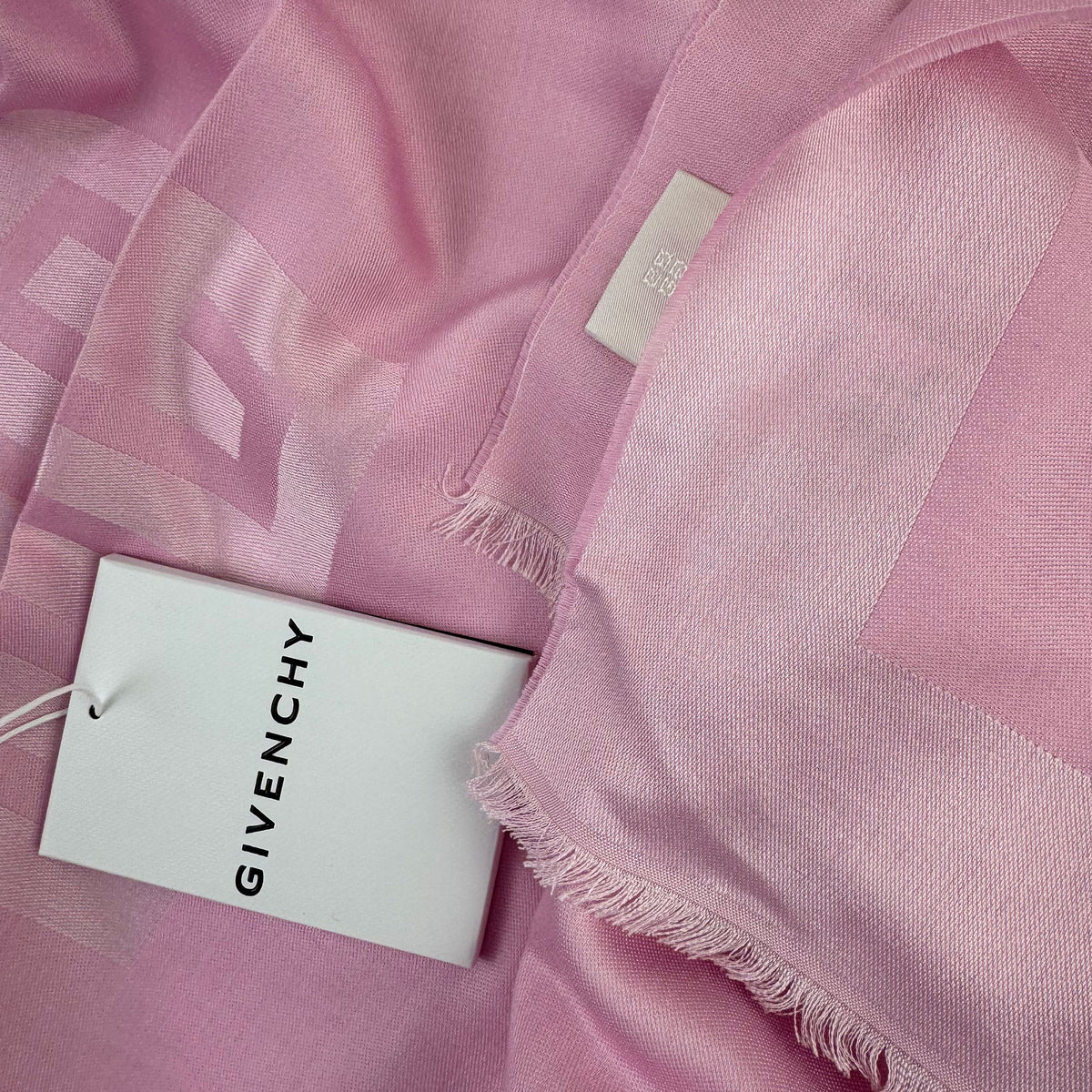 Givenchy Scarf Pink 4G Logo Design - Silk Shawl