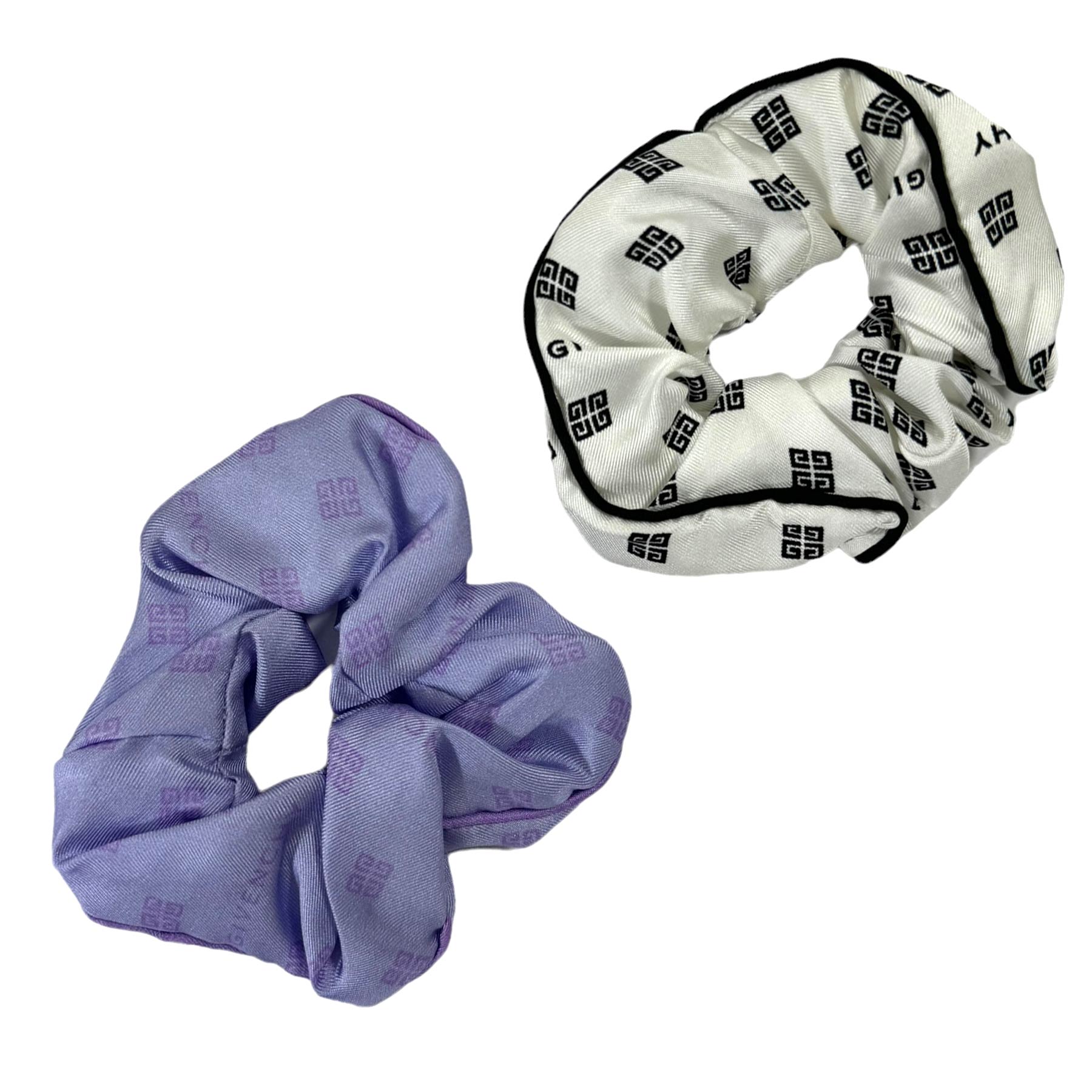 2 Pack Lilac White Givencny Silk Hair AccessoryGivenchy Silk Hair Scrunchies 