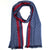 Gucci Scarf Gray Red GG Strip Wool Silk Jacquard Shawl
