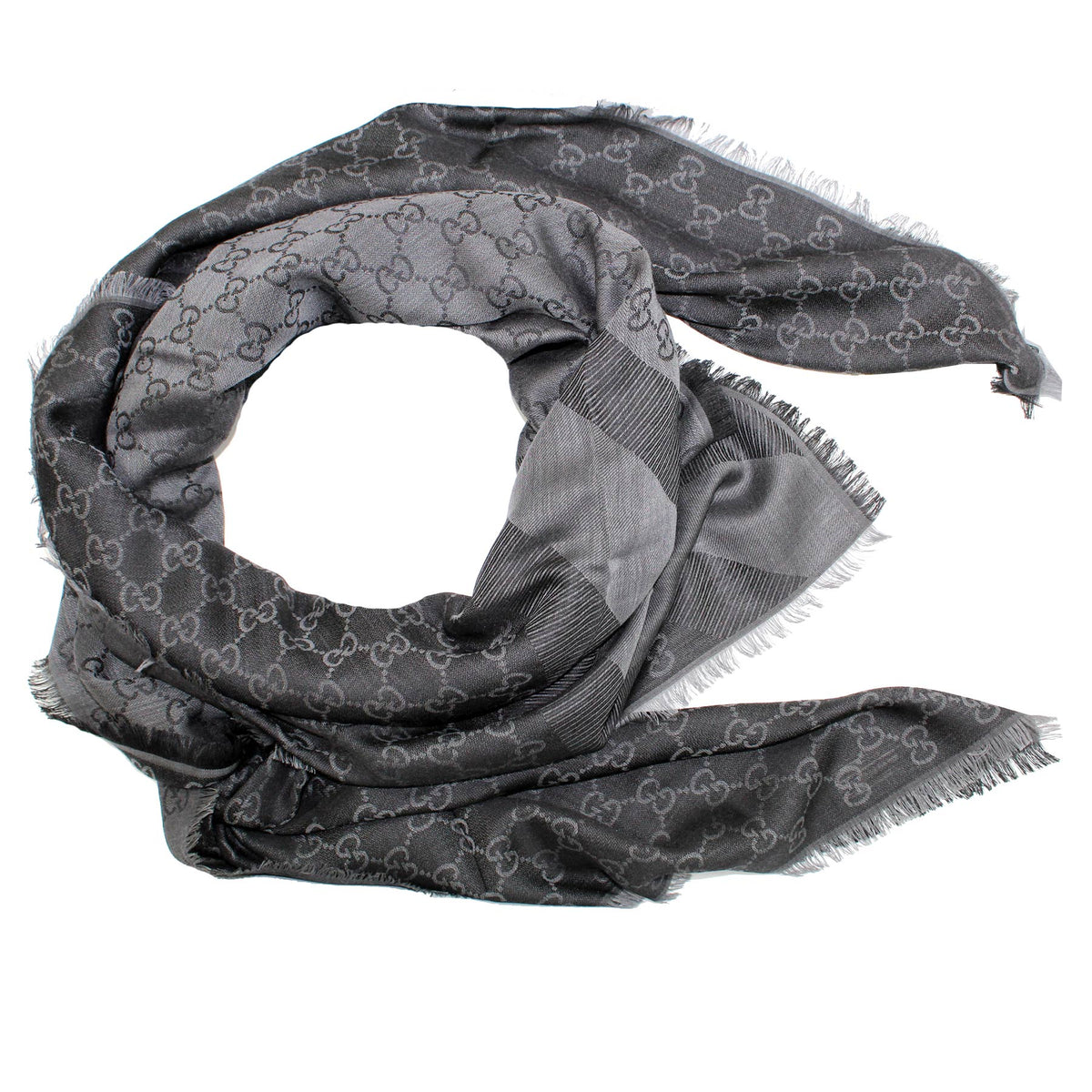 Gucci Scarf Gray GG Web 