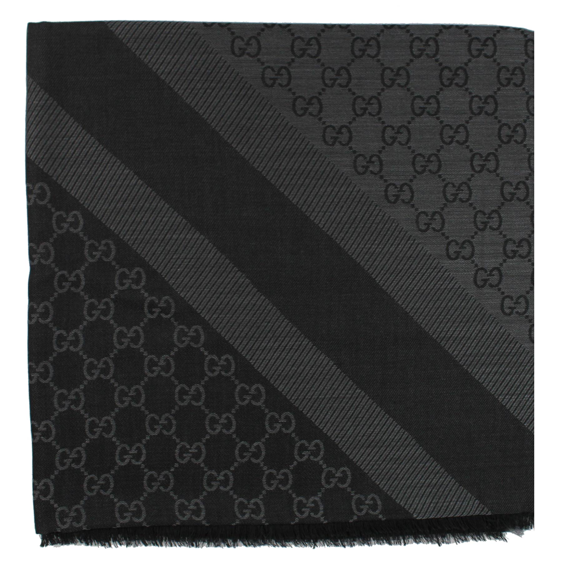 GG Floral Silk Scarf in Black - Gucci