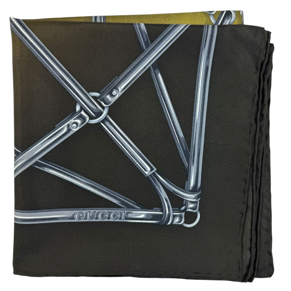 Gucci Scarf Olive Gray Design