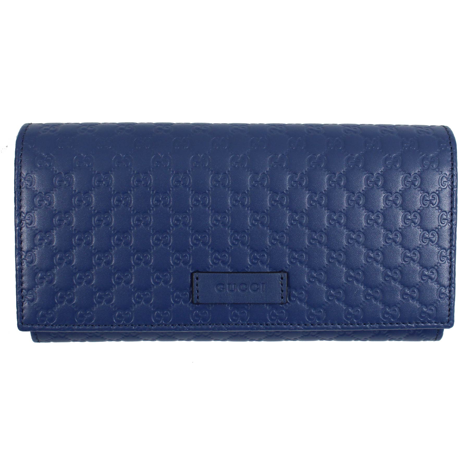 Gucci Large Leather Wallet Blue GG Design Women Collection