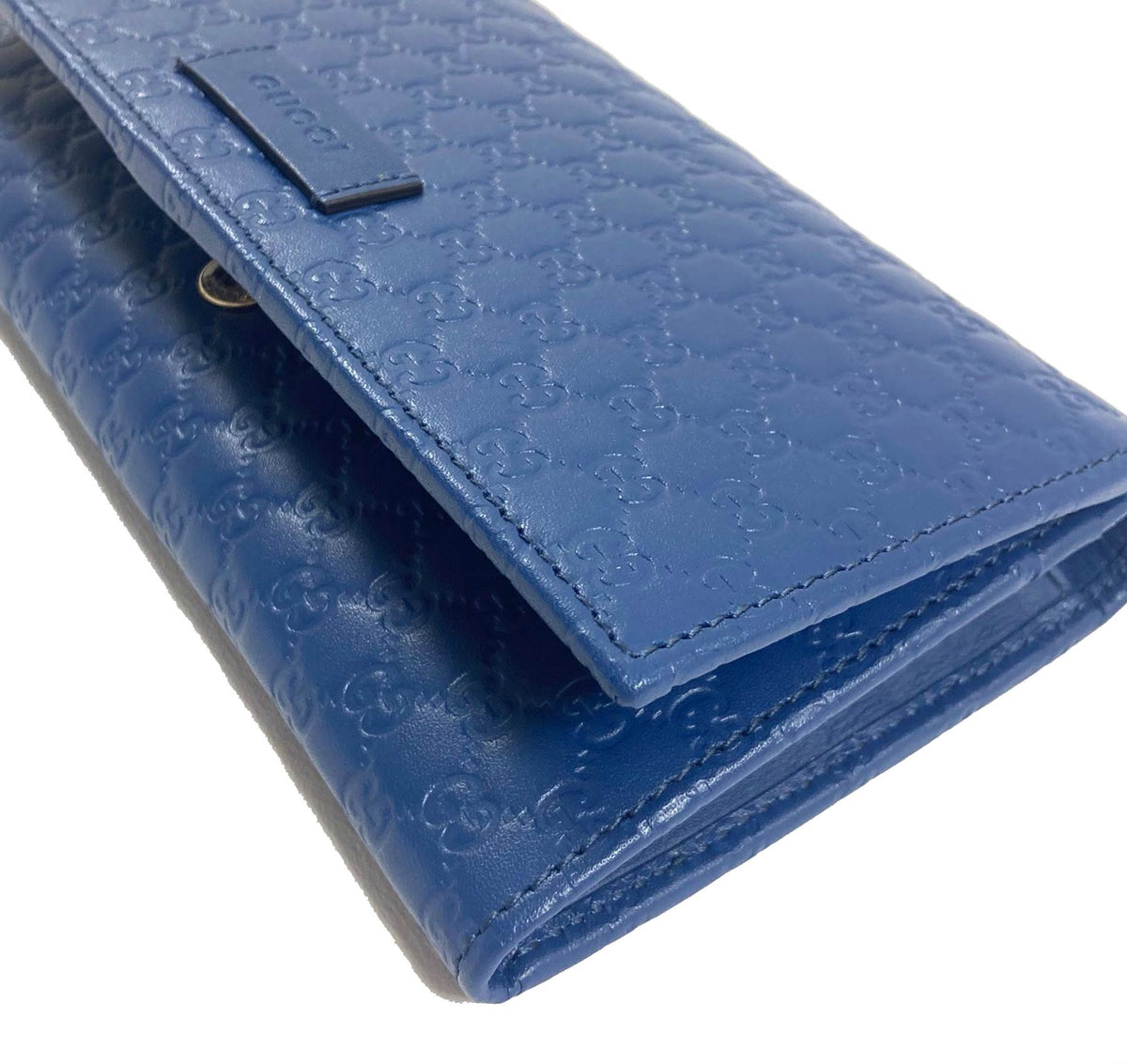 Gucci Leather Wallet Blue GG - Women Collection
