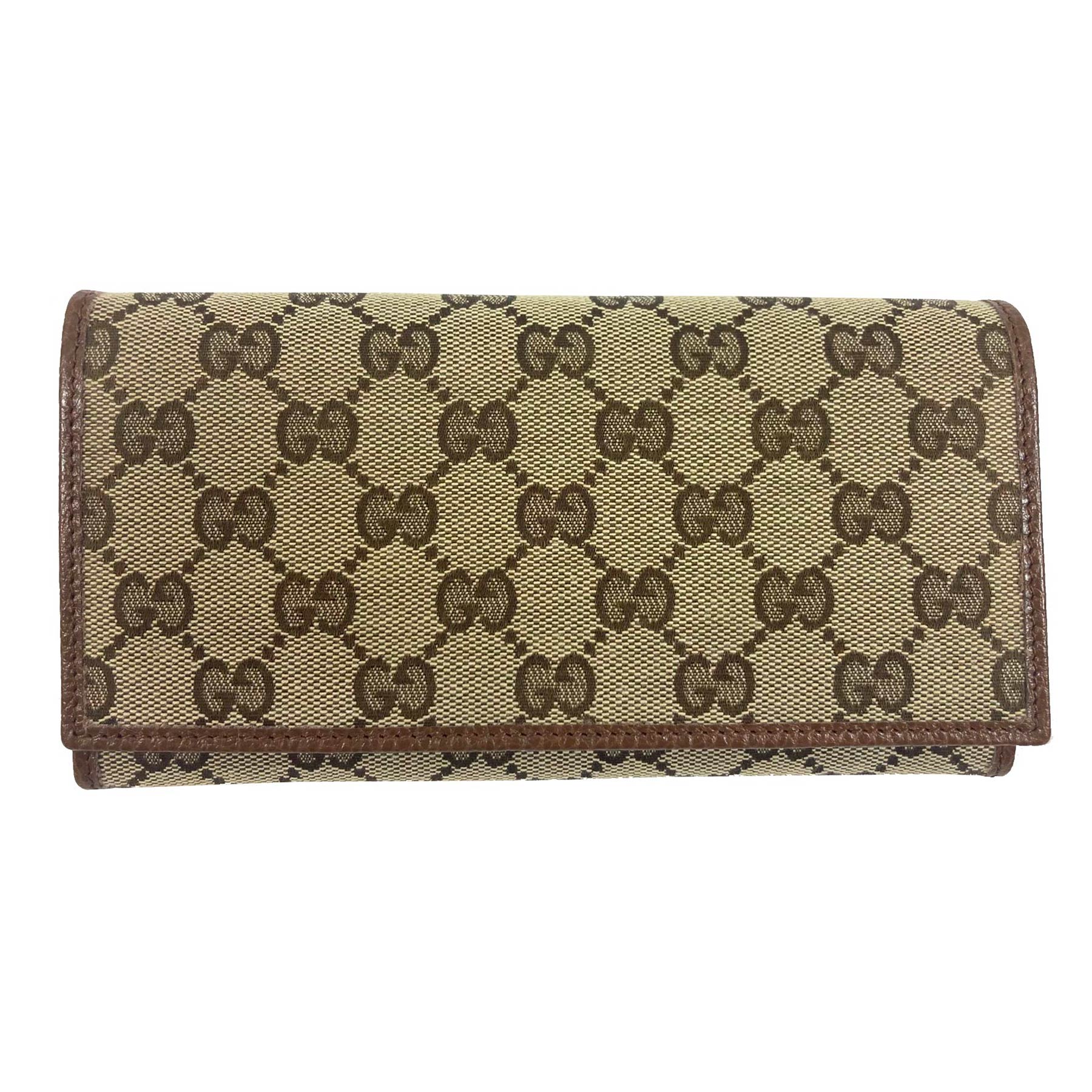 Gucci Large Wallet GG Beige Brown Women Collection Como Milano