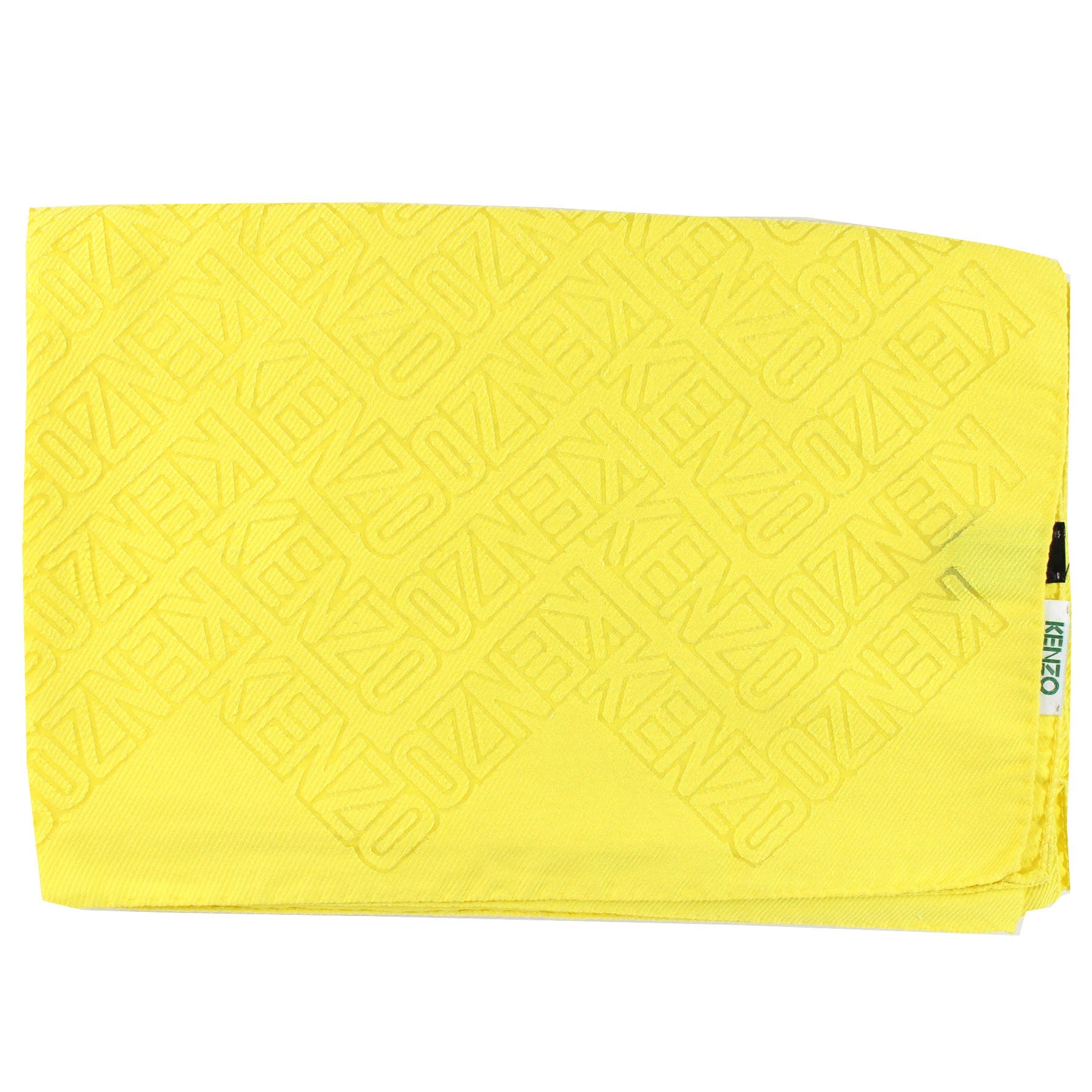 Kenzo Scarf Yellow Logo Design - Extra Large Modal SIlk Wrap