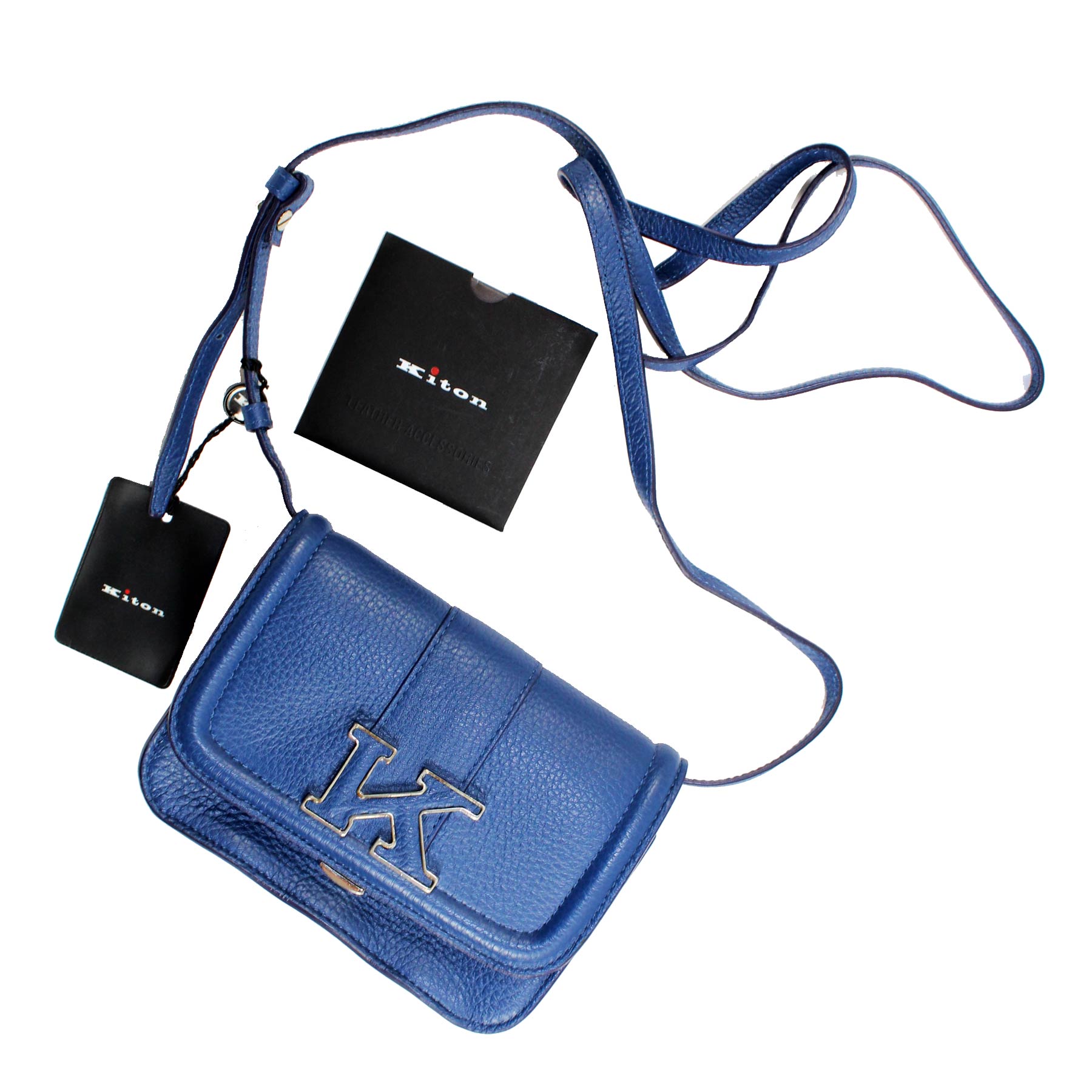 Kiton Small Bag Blue - Grain Leather K Women Clutch Pouch