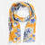 Kiton Linen Silk Scarf Orange Blue Floral - Women Collection