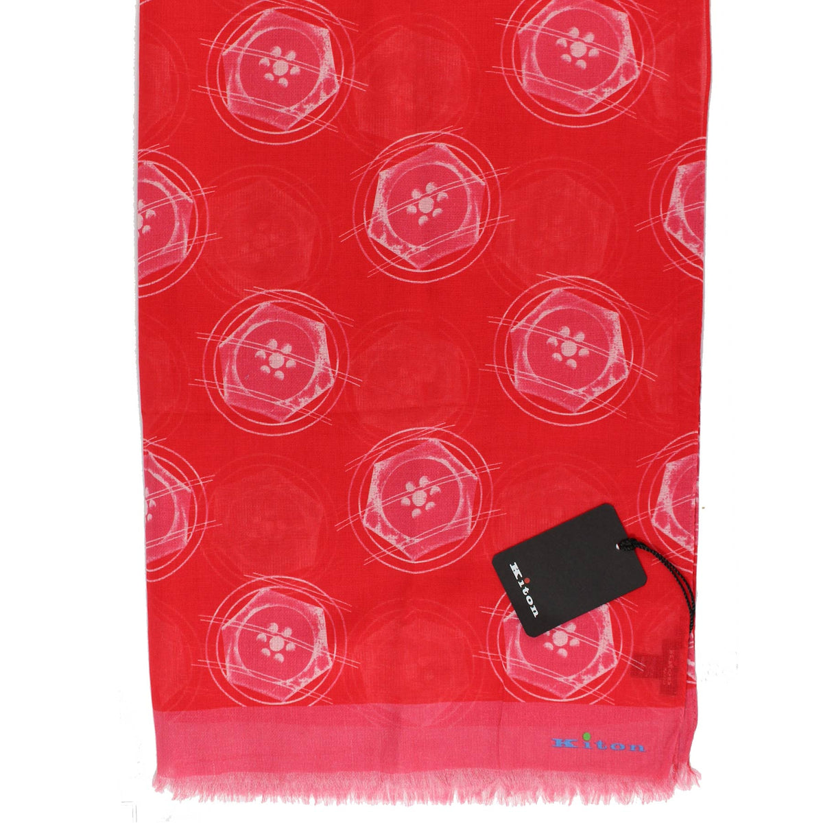 Kiton Cotton Scarf Red Design