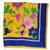 Kiton Silk Scarf Orange Floral Design - 36 Inch Square Twill Silk Foulard