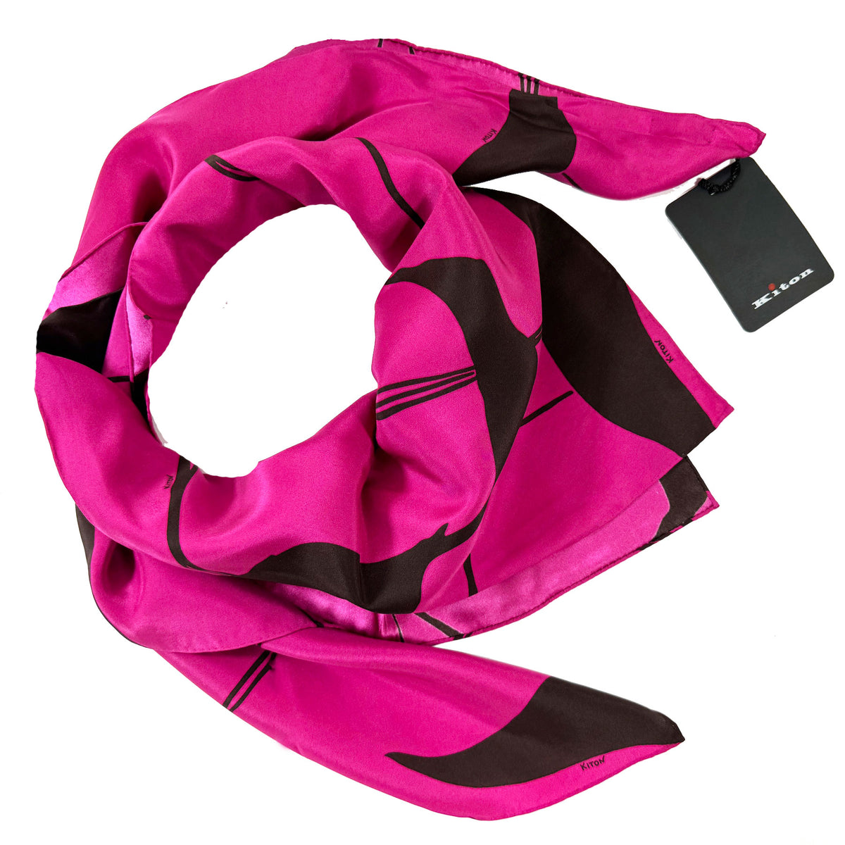 Kiton Women Scarf Magenta Floral 