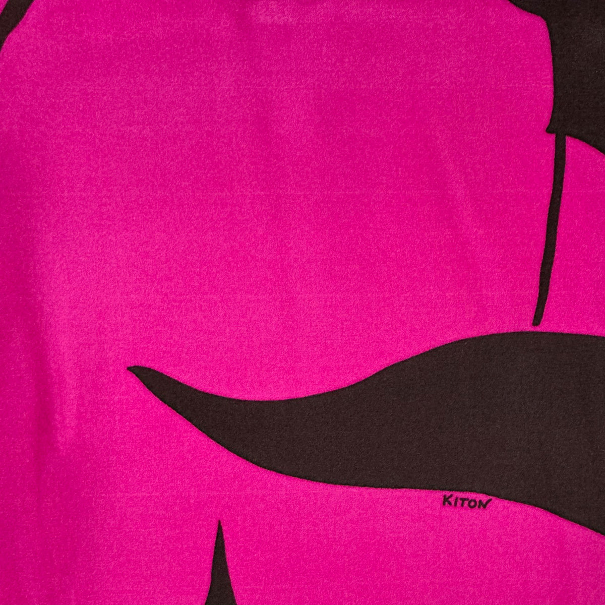 Kiton Women Scarf Magenta Floral - Twill Silk Square Foulard