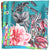 Christian Lacroix Scarf Teal Floral Design - Silk Square Foulard