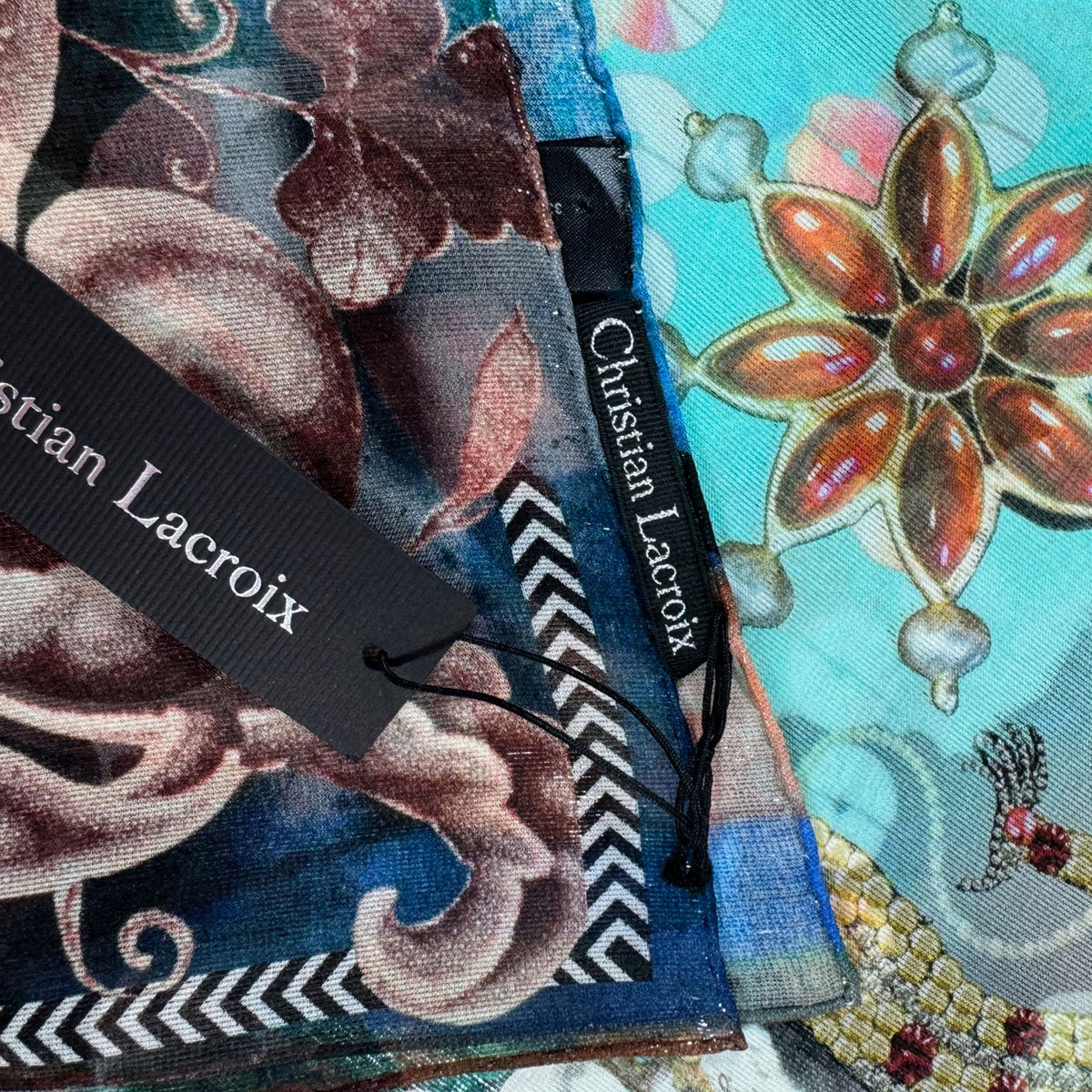 Christian Lacroix Scarf Signature Design - Chiffon Silk Square Foulard