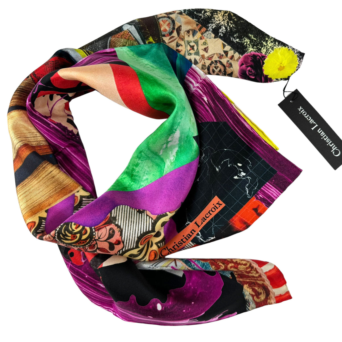 Christian Lacroix Scarf Original Design - Twill Silk Square Foulard