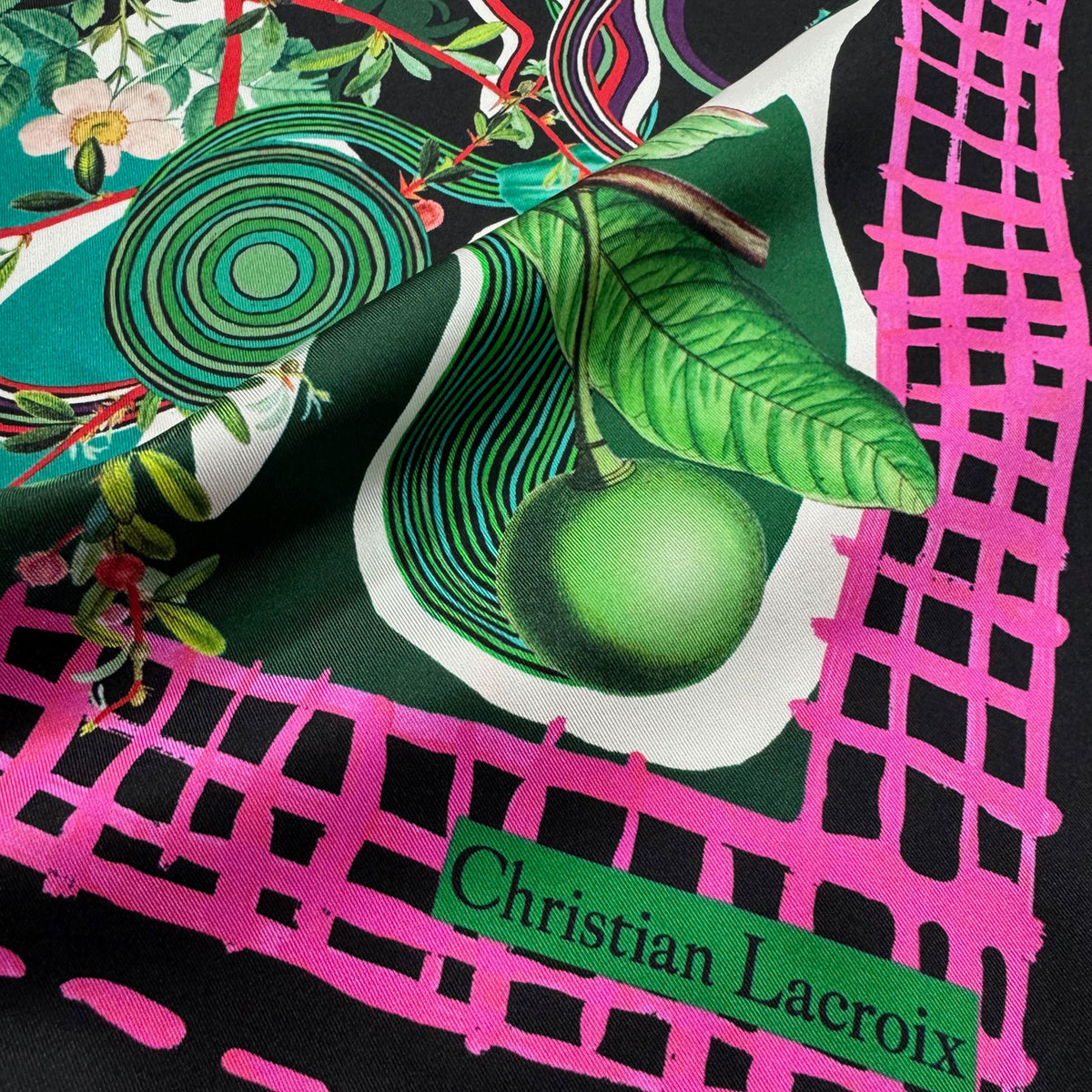 Christian Lacroix Scarf Signature Floral - Square Twill Silk Foulard