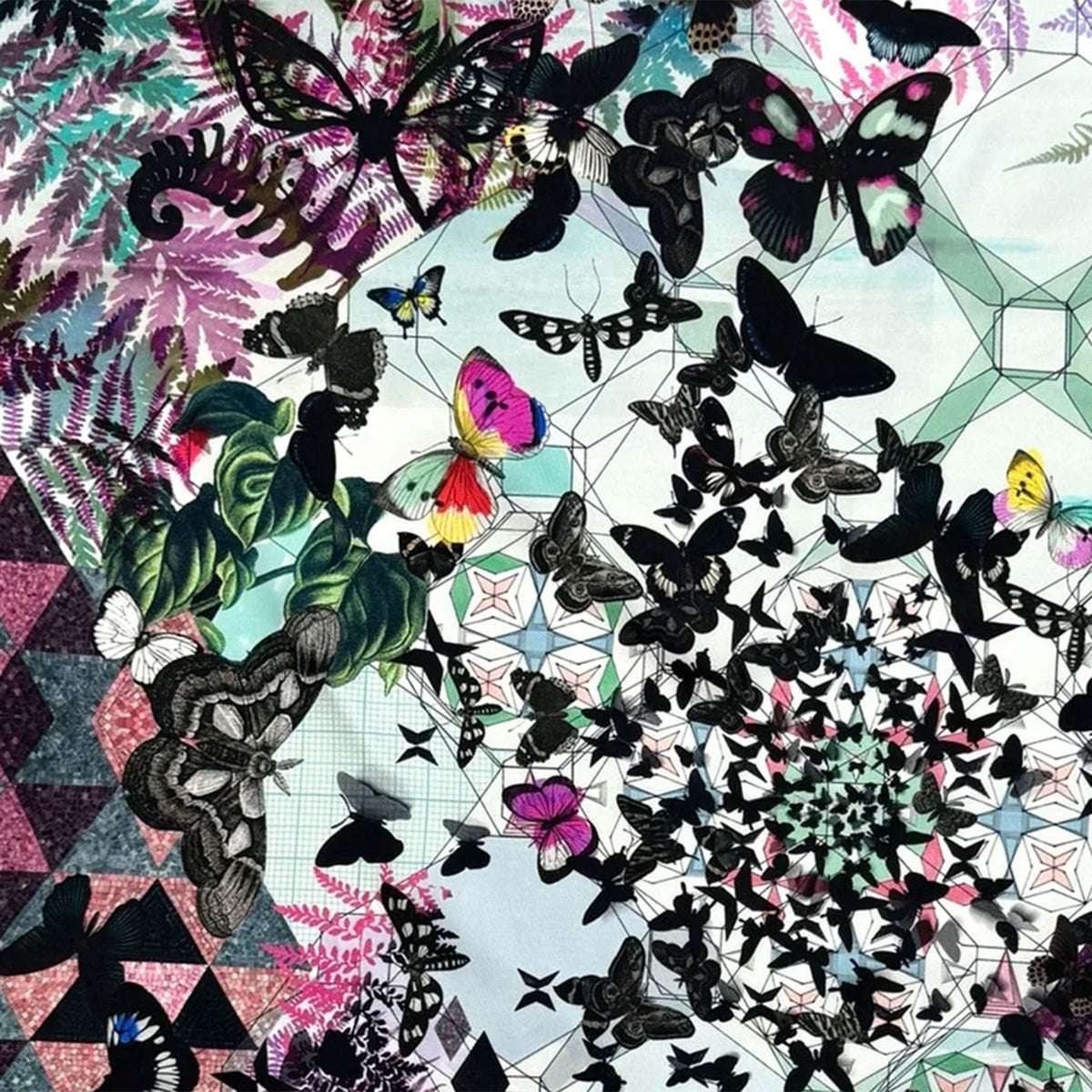 Christian Lacroix Scarf Butterflies - Square Twill Silk Foulard
